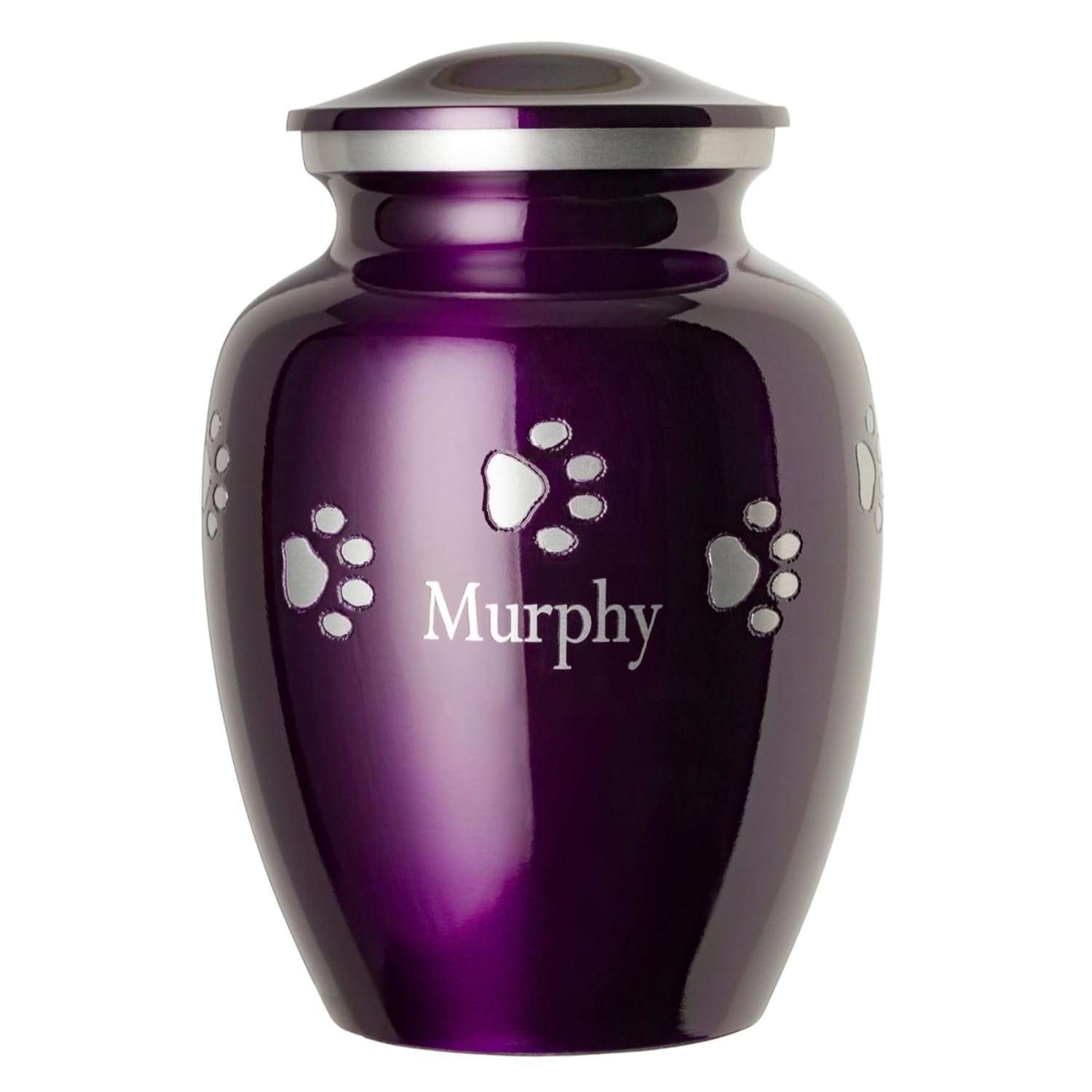 Amethyst purple personalized engraved pet urn